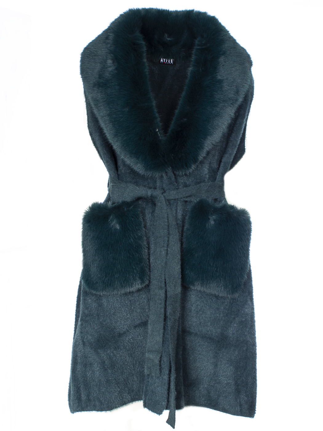 GILET TASCHE ECOFUR,3 TG,100% NY, MADE IN PRC               